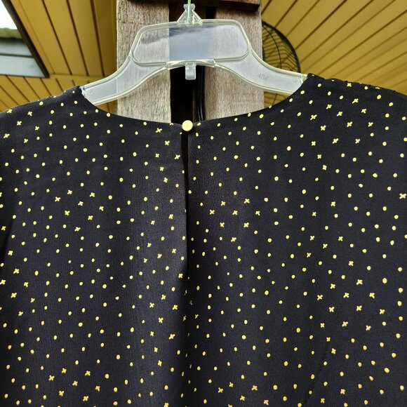 Ava & Viv Blouse Top Lined  Black with Gold Stars  Size X (14W) - Picture 3 of 3